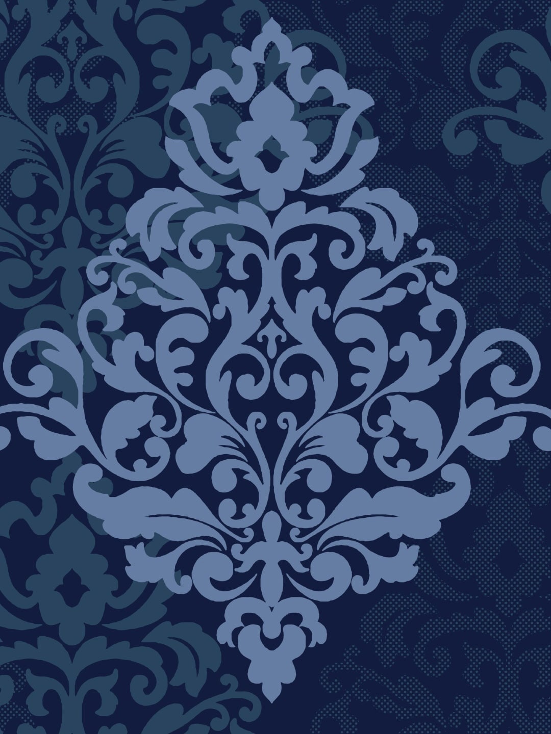 My Room Navy Blue Ethnic Printed 144 TC Super King Bedsheet with 2 Pillow Covers
