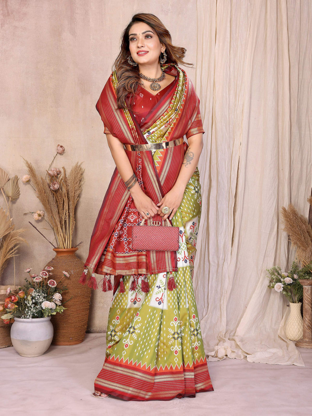 Aastha Fashion Pista Soft Silk Weaving Saree - Distacart