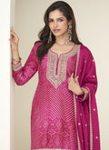 Vegaa Fashion Pink Chinon Silk Embroidered Designer Sharara Suit - Distacart