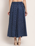 TAG 7 Women Navy Blue Ethnic Motif Printed Cotton Palazzo