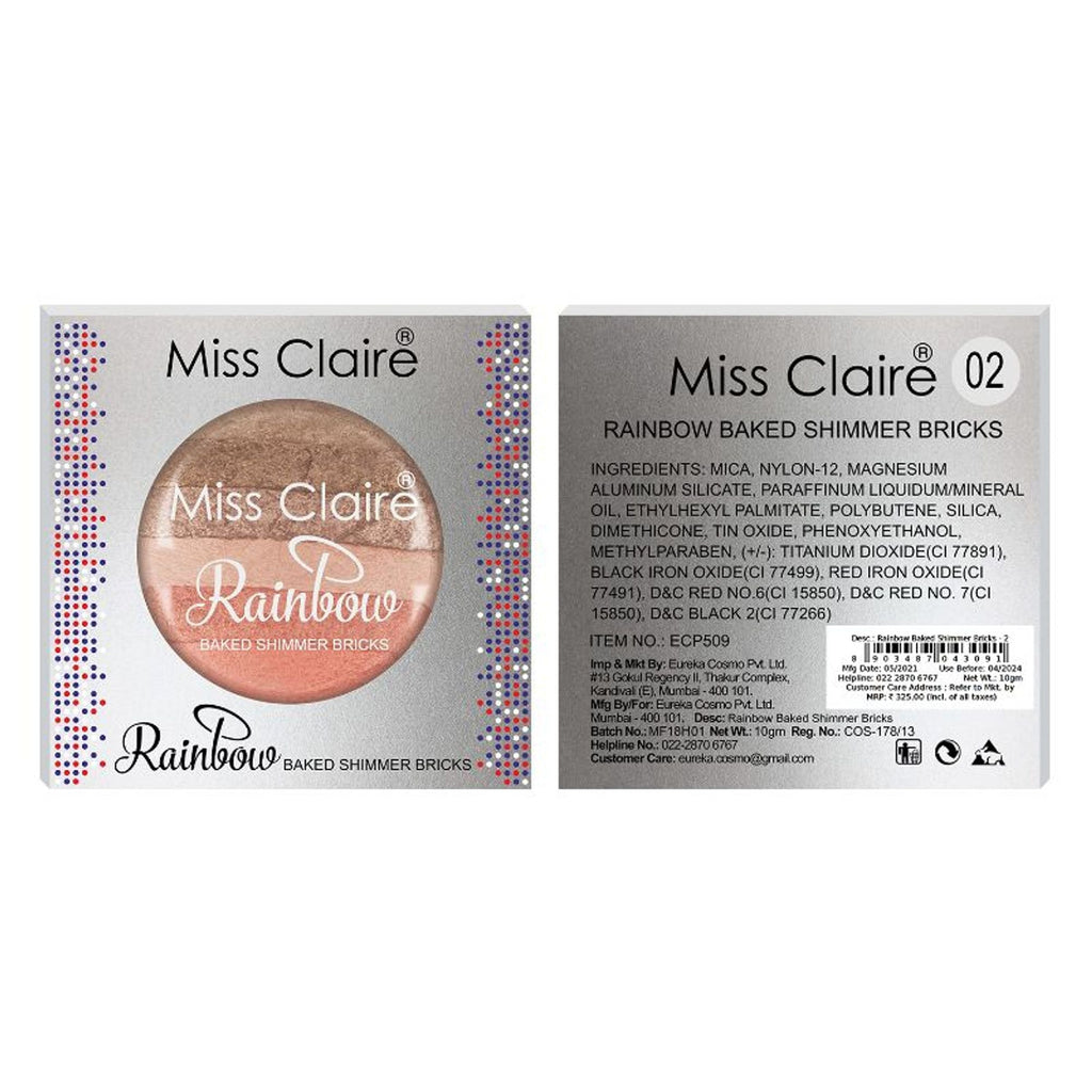 Miss Claire Rainbow Baked Shimmer Bricks - 2 - Distacart