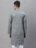 Sojanya Ethnic Motif Embroidered Sequined Work Pure Cotton Kurta