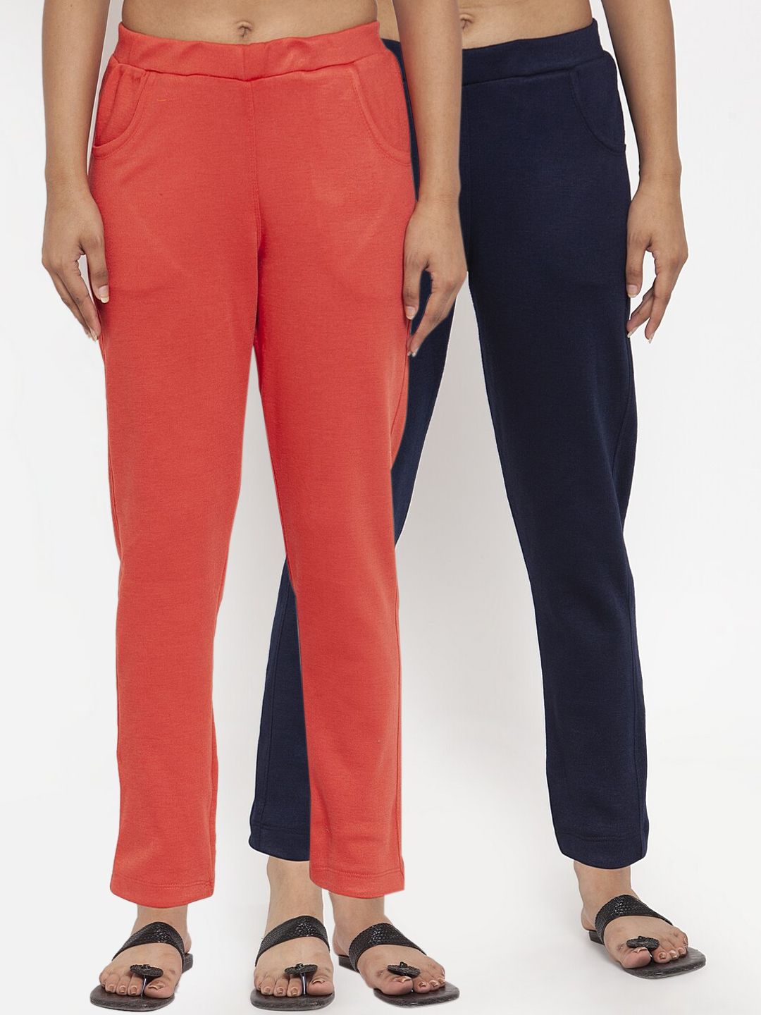 TAG 7 Women Pack of 2 Solid Acrylic Leggings