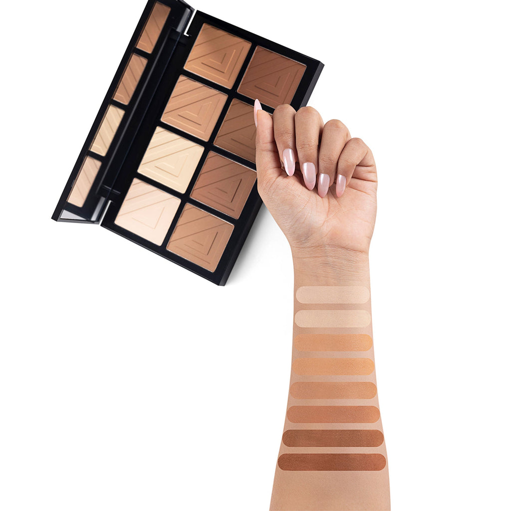 PAC Studio Spotlight Contour Palette X8 - All in One MUA Palette, High Payoff, Shades for every Skin Tone