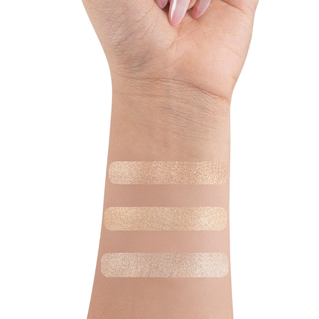 PAC Studio Trio Glow Highlighter X3 Gold - Ultra Blinding Finish, Silky Smooth Texture, Blends Seamlessly
