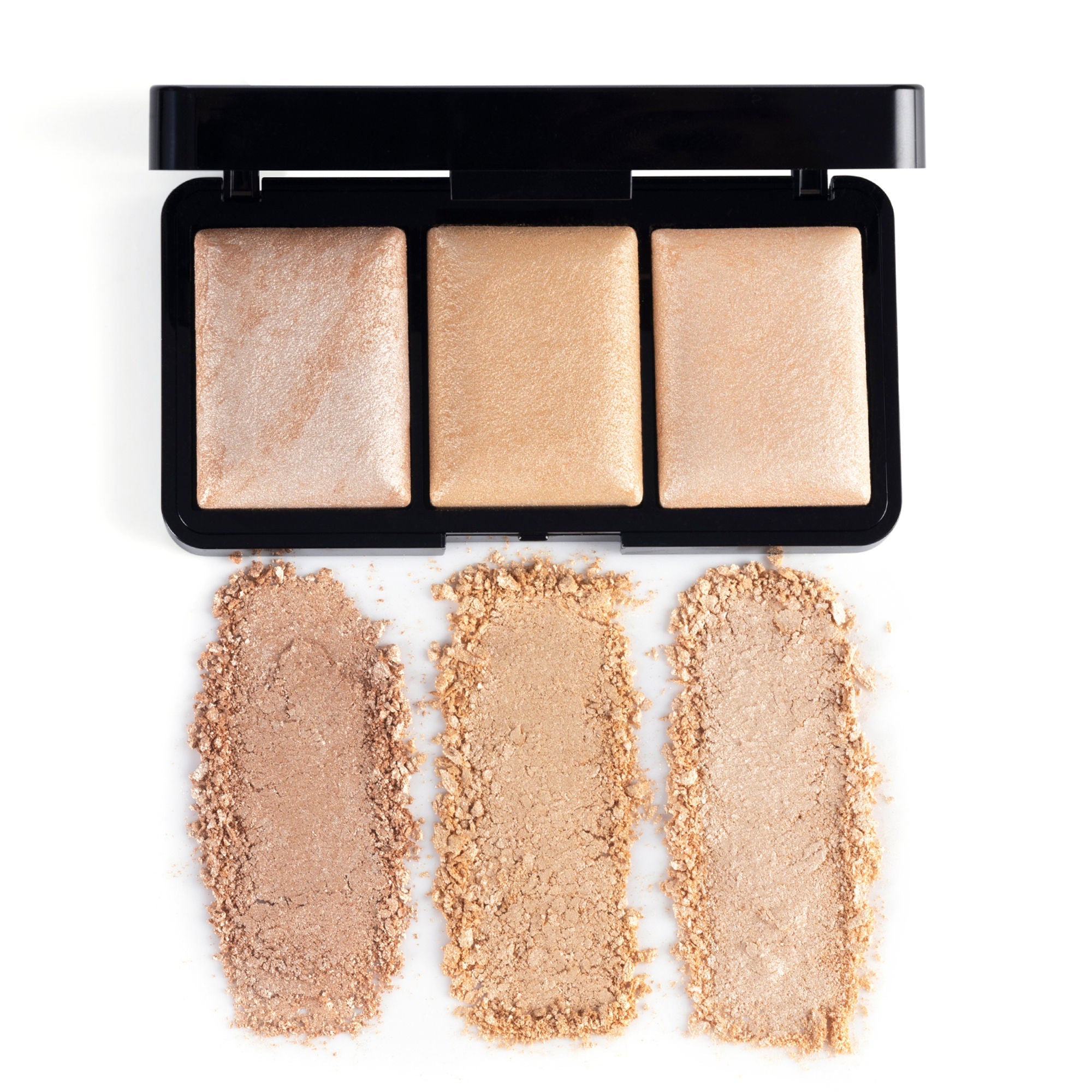 PAC Studio Trio Glow Highlighter X3 Gold - Ultra Blinding Finish, Silky Smooth Texture, Blends Seamlessly