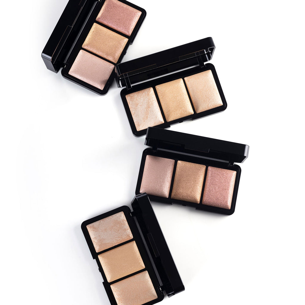 PAC Studio Trio Glow Highlighter X3 Gold - Ultra Blinding Finish, Silky Smooth Texture, Blends Seamlessly
