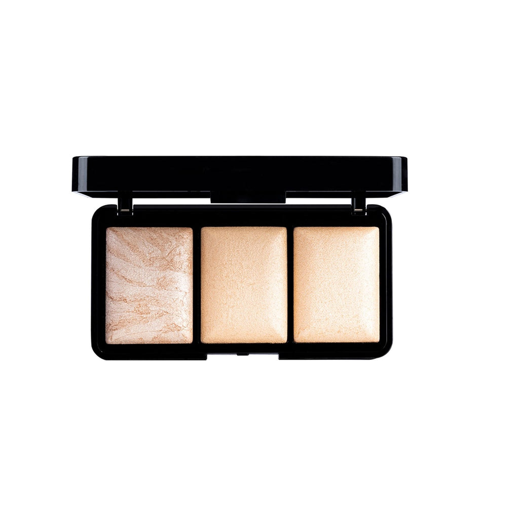 PAC Studio Trio Glow Highlighter X3 Gold - Ultra Blinding Finish, Silky Smooth Texture, Blends Seamlessly