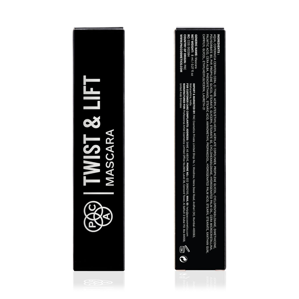 PAC Studio Twist & Lift Mascara - 4-in-1 Mascara Wand, Curls Defines Volumizes & Lifts, Waterproof