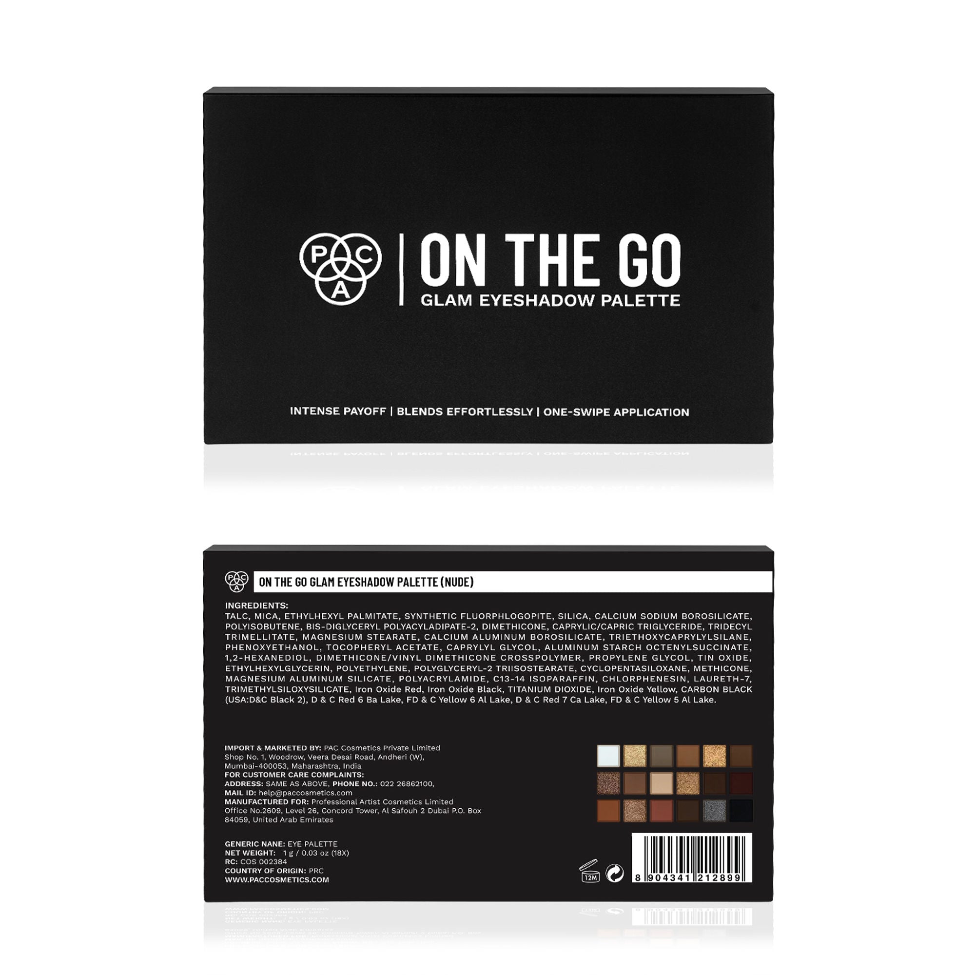 PAC Studio On The Go Glam Eyeshadow Palette - Nude