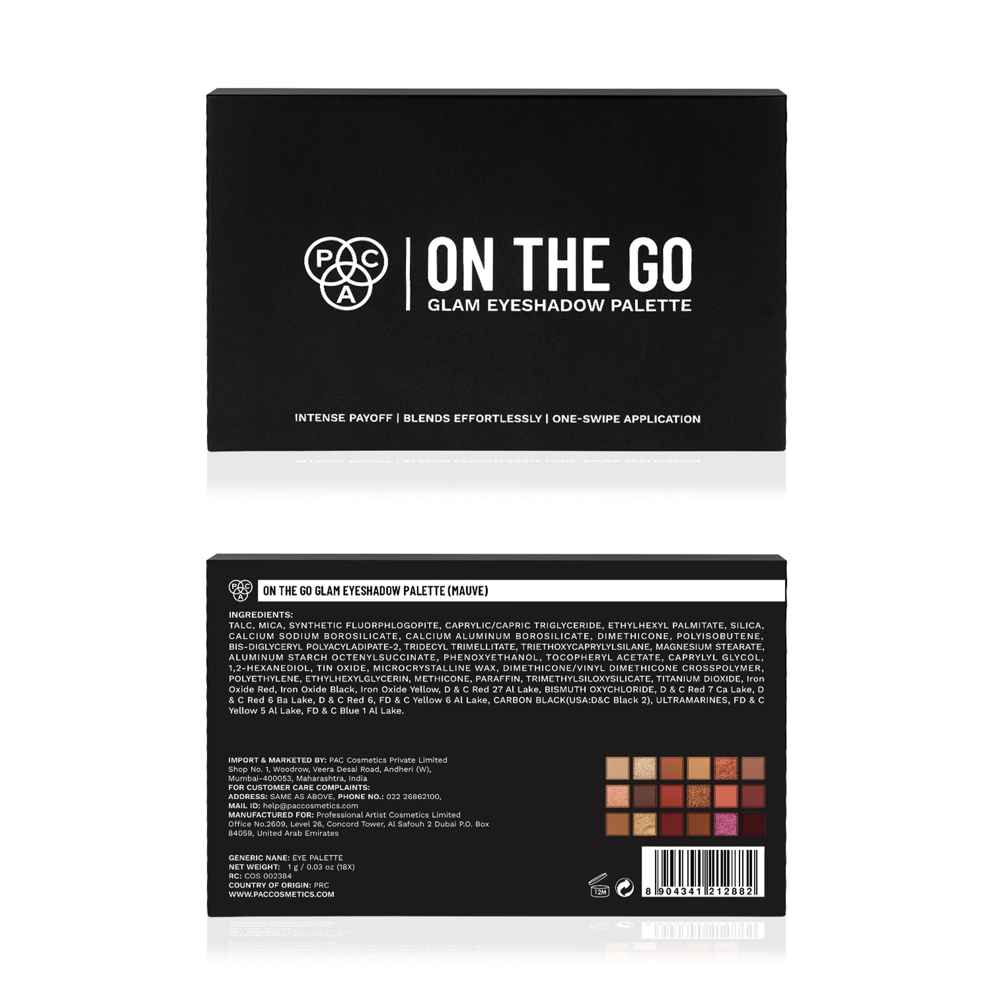 PAC Studio On The Go Glam Eyeshadow Palette - Mauve