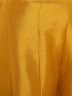 Janasya Women's Mustard Rayon Foil Print Kurti With Palazzo - Distacart