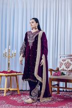 Teeya Creation Rani Color Velvet Silk Embroidery Work Party Wear Suit - Distacart