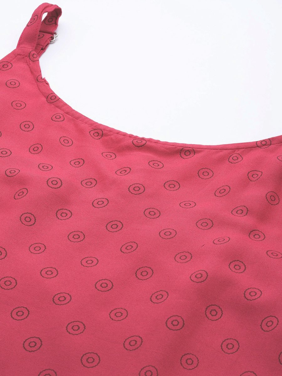 All About You Women Pink Printed Kurta with Palazzos & Dupatta