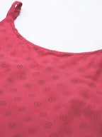 All About You Women Pink Printed Kurta with Palazzos & Dupatta