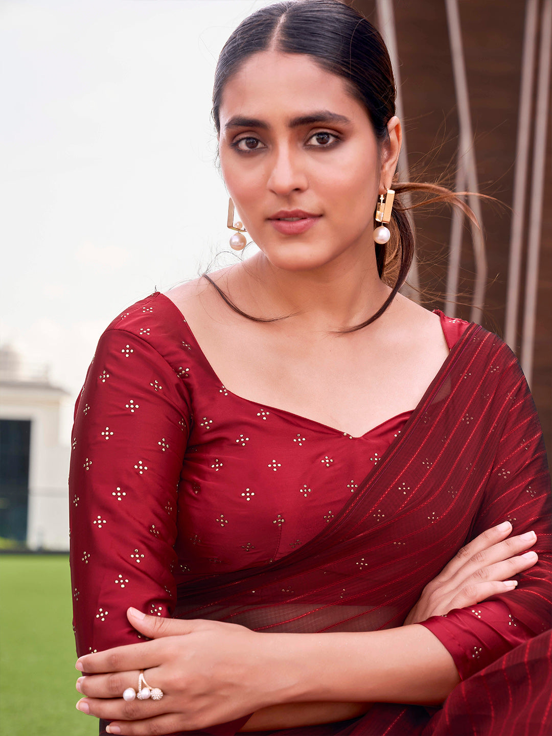 Tikhi Imli Striped Ready to Wear Saree - Distacart