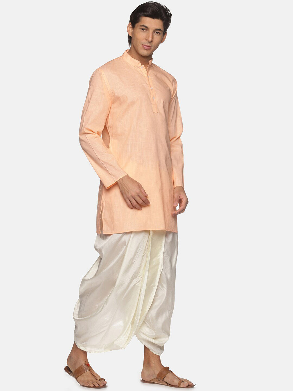 Sethukrishna Men Orange Pure Cotton Kurta with Salwar - Distacart