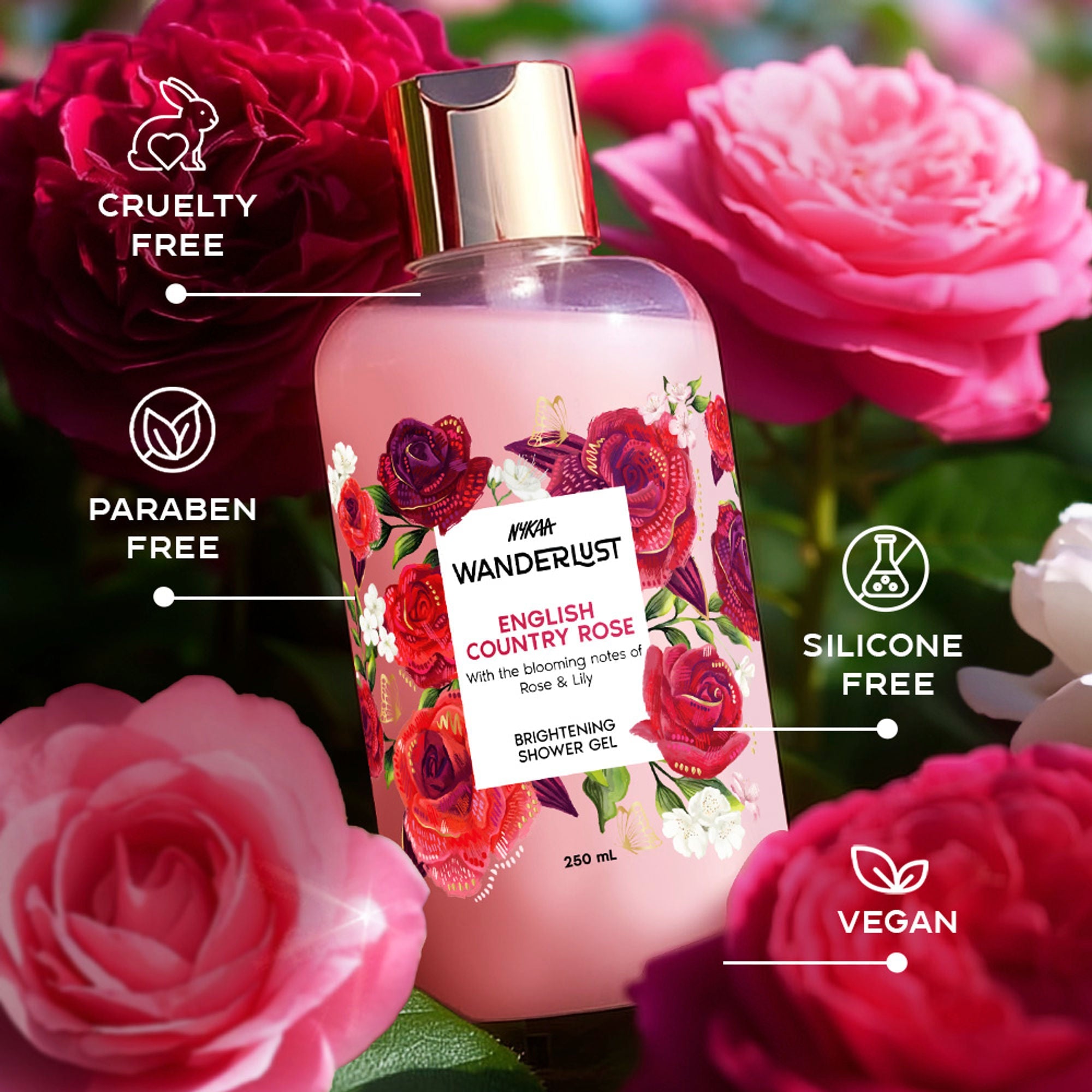 Wanderlust Shower Gels - English Country Rose