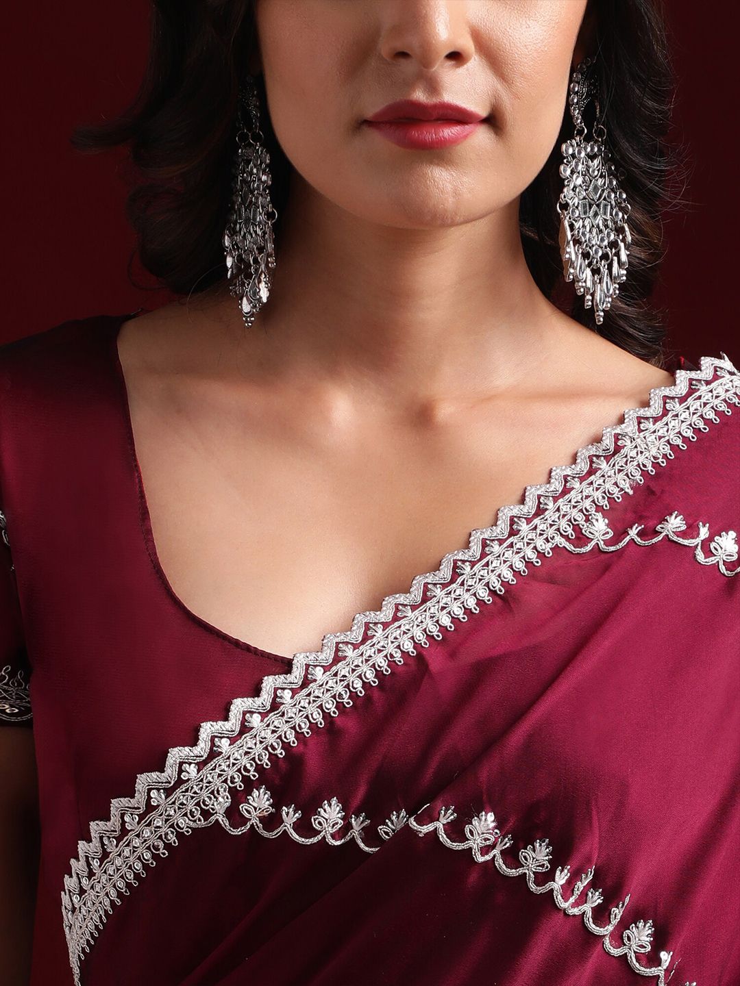 kasee Floral Embroidered Pure Silk Saree