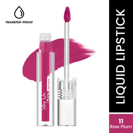 Swiss Beauty Stay On Matte Liquid Lipstick - 11 Raw Plum