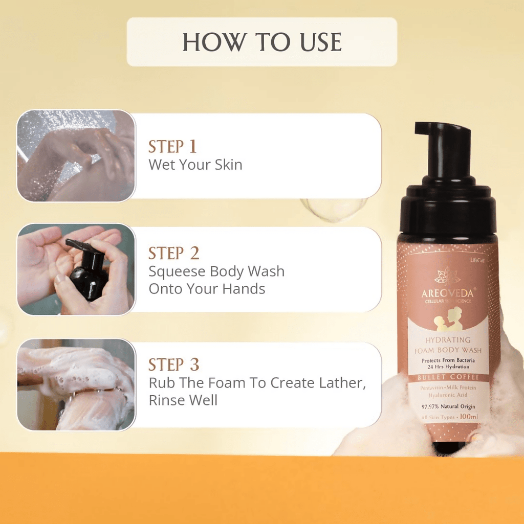 AreoVeda Hydrating Body Foam Wash For Moms