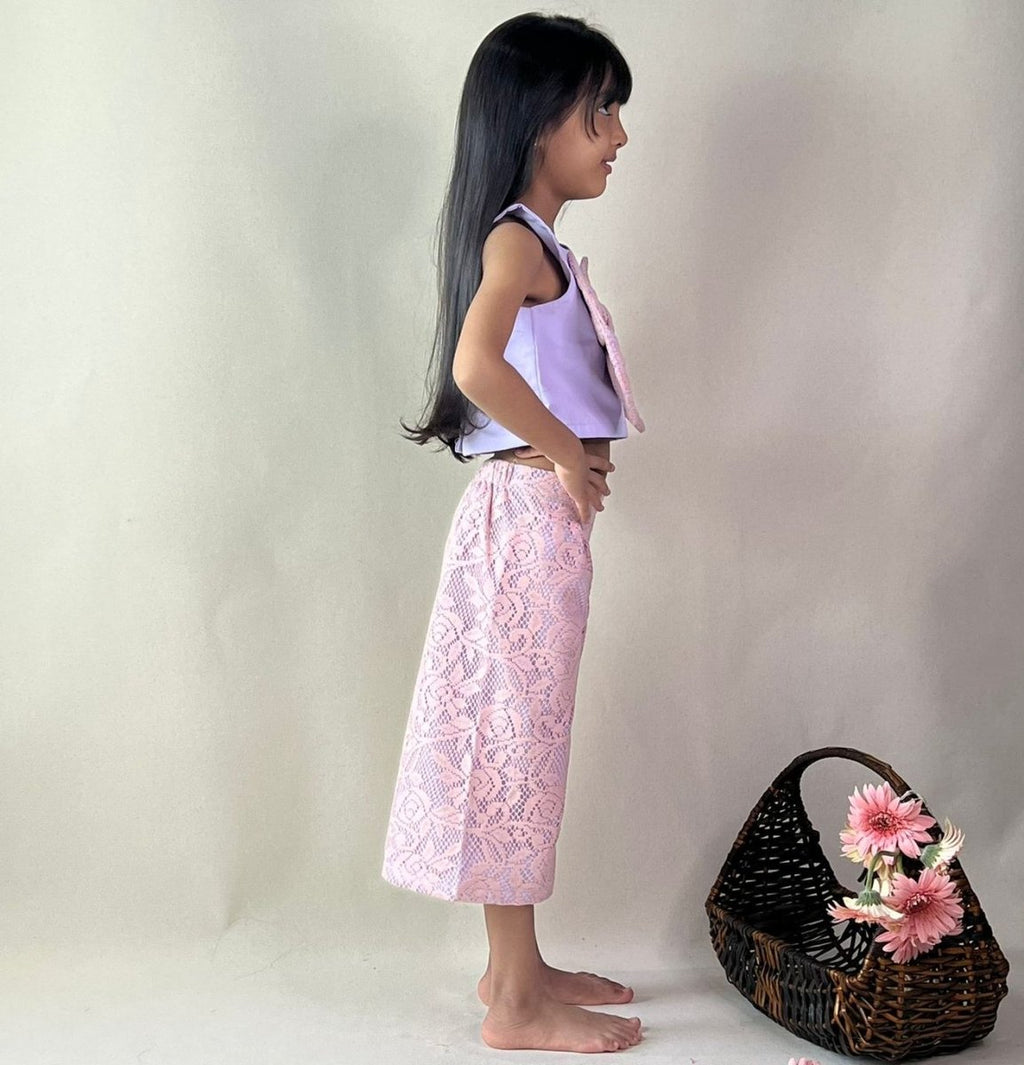 ArthLife Lavender And Pink Bow Co-Ord Set