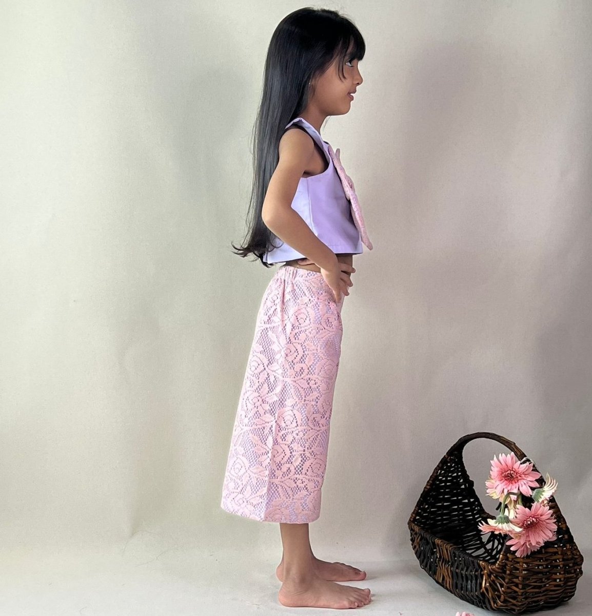 ArthLife Lavender And Pink Bow Co-Ord Set