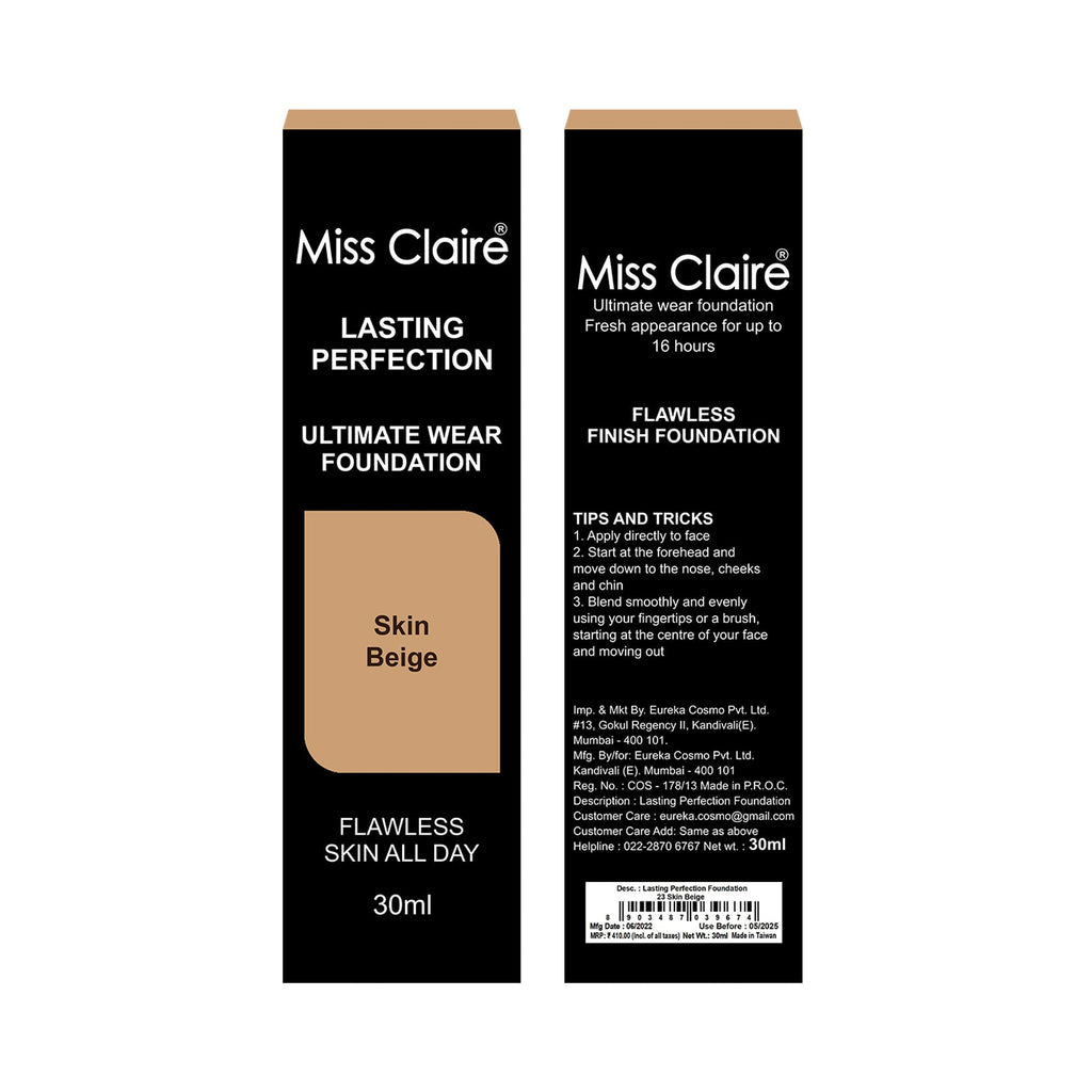 Miss Claire Lasting Perfection Ultimate Wear Foundation - 23 Skin Beige