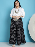 TAG 7 Ethnic Motifs Printed Pure Cotton Flared Ethnic Palazzo