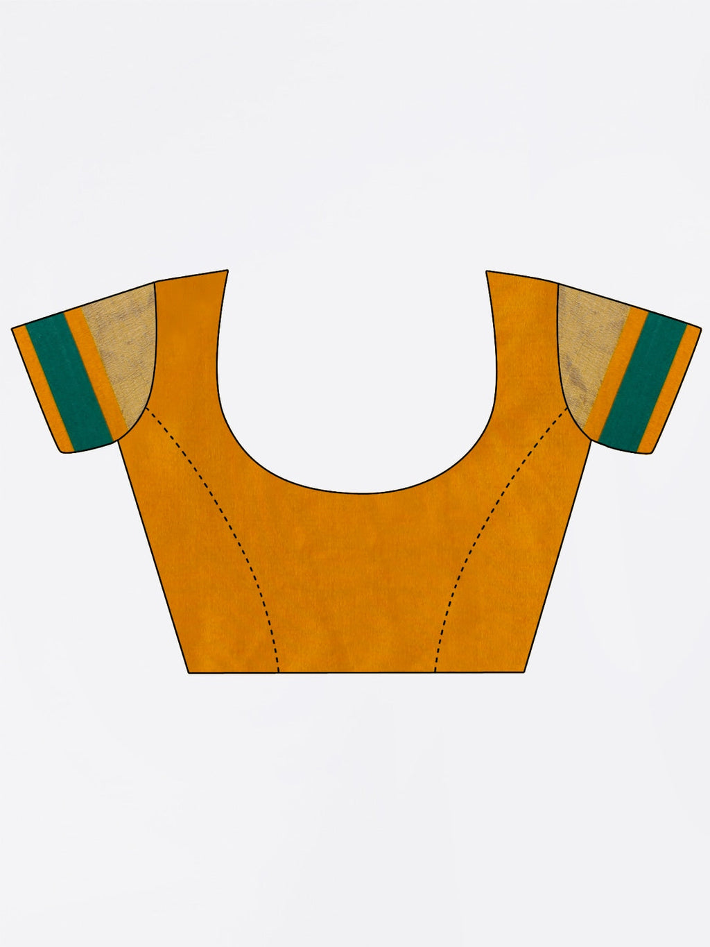 Saree Mall Mustard & Green Silk Cotton Colourblocked Kanjeevaram Saree