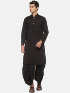 Sethukrishna Men Black Pure Cotton Kurta with Dhoti Pants - Distacart