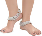 AanyaCentric Silver Plated White Metal Payal Indian Traditional Ethnic Fashion Imitation Jewellery Foot Chain - Distacart