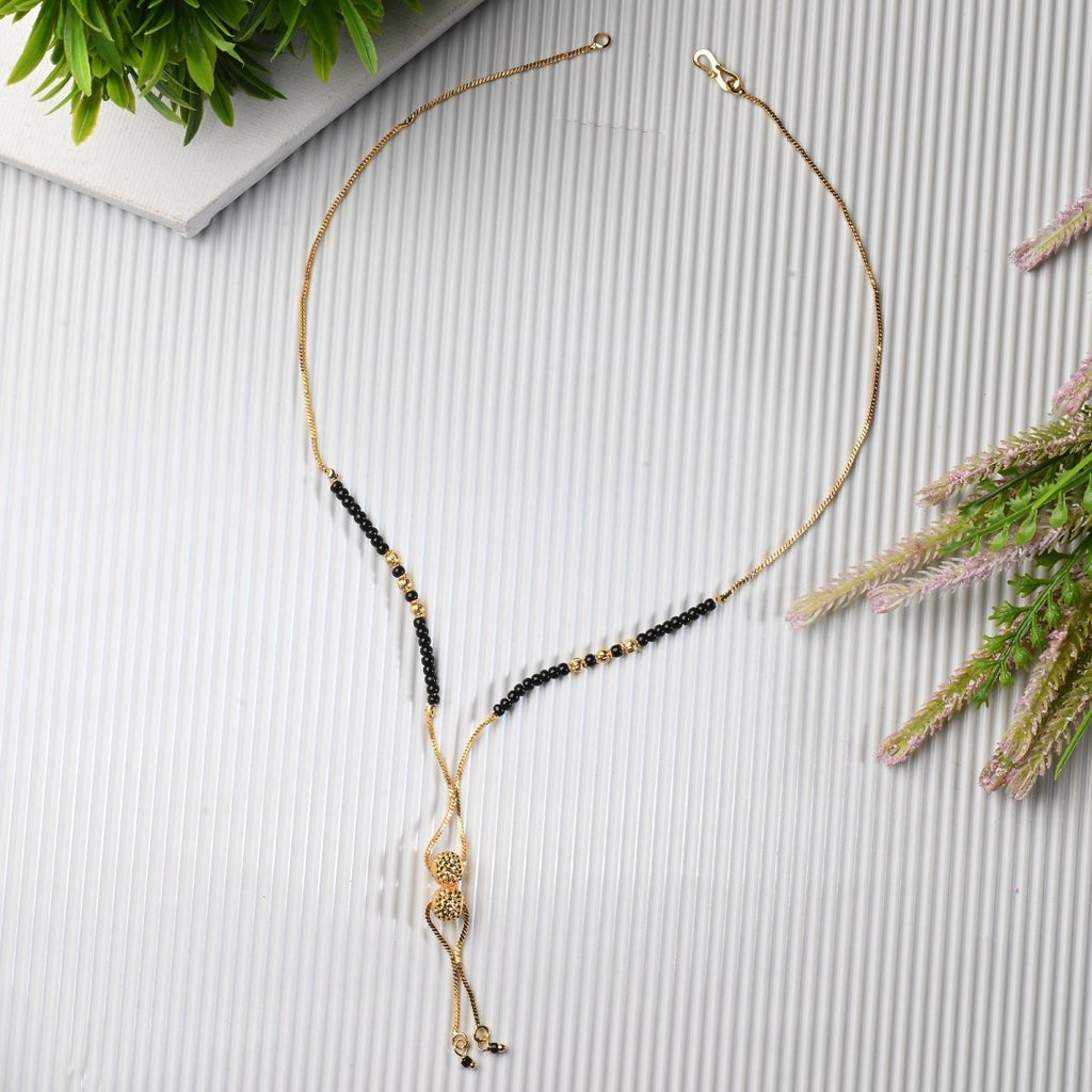 AanyaCentric Gold-plated Jewelry Combo: Elegant Short Mangalsutra, Finger Ring, and American Diamond Earrings Set - Distacart