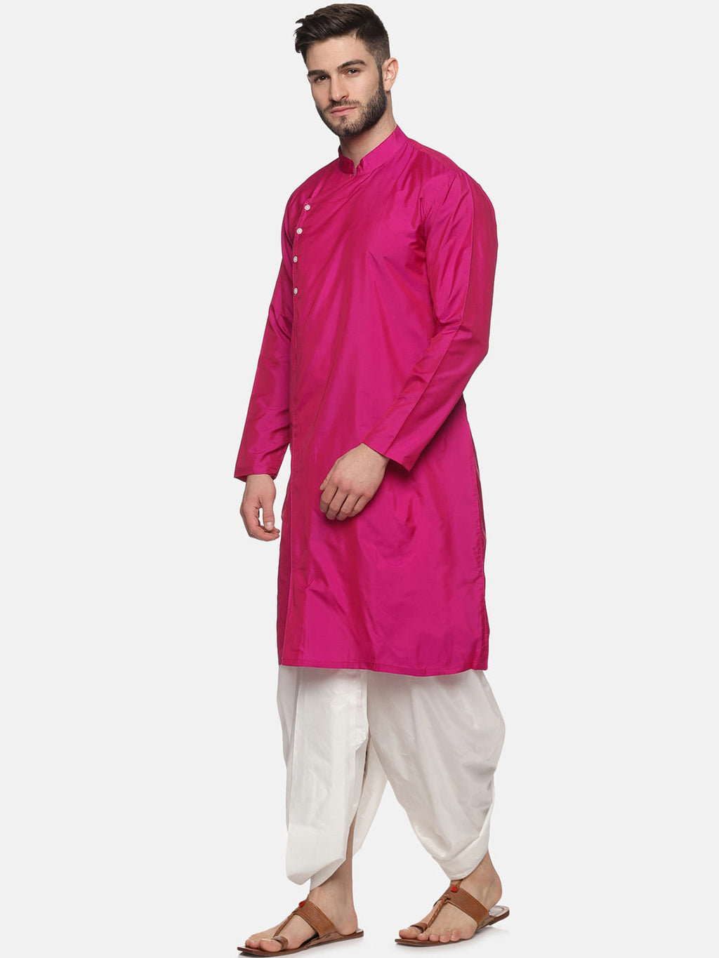 Sethukrishna Men Rose Angrakha Kurta with Dhoti Pants - Distacart