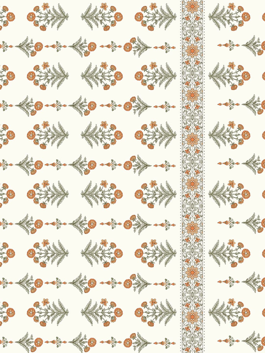 CHHAVI INDIA Cream-Coloured & Orange Floral Ultra Soft 210 TC Bedsheet with Pillow Covers - Distacart
