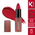 KINDED Satin Saga Bullet Creamy Lipstick With Satin Finish & Vitamin E - 04 Rose Red