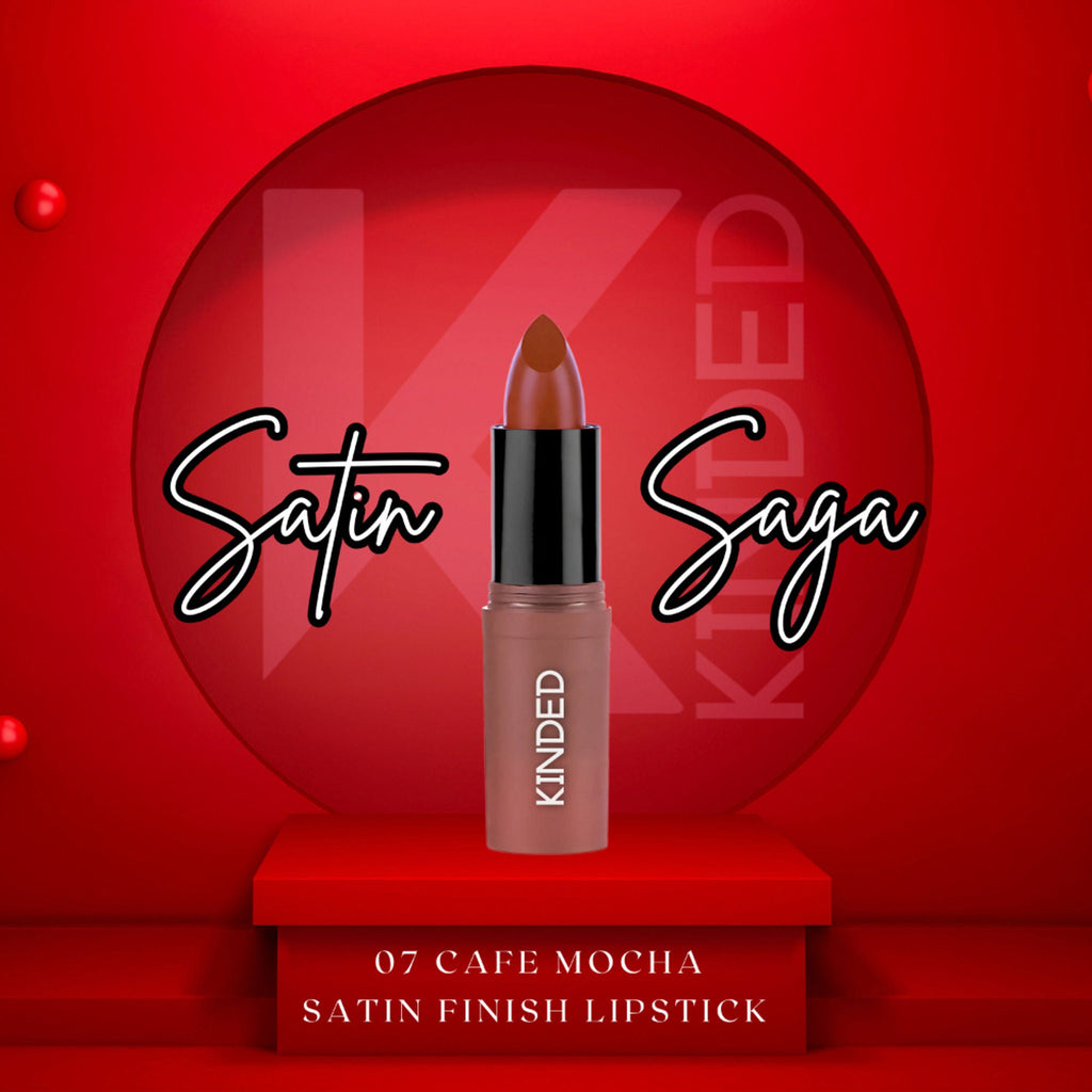 KINDED Satin Saga Bullet Creamy Lipstick With Satin Finish & Vitamin E - 07 Cafe Mocha