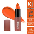 KINDED Satin Saga Bullet Creamy Lipstick With Satin Finish & Vitamin E - 08 Sunkissed Orange