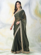 kasee Floral Embroidered Saree - Distacart