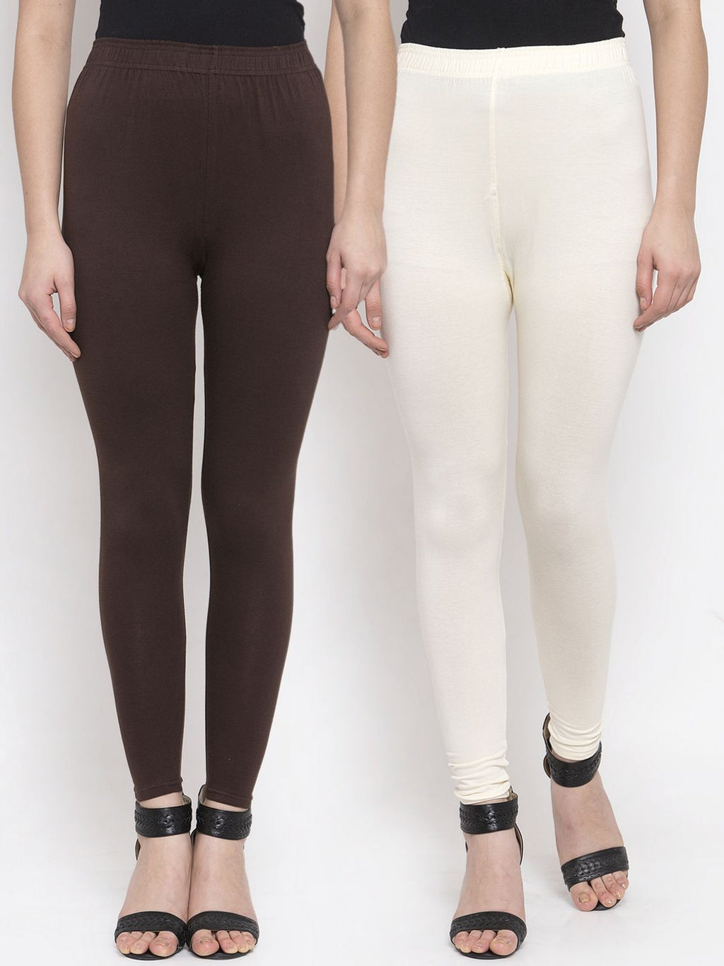 TAG 7 Women Pack Of 2 Solid Churidar-Length Leggings