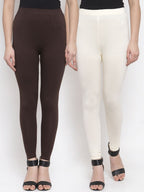 TAG 7 Women Pack Of 2 Solid Churidar-Length Leggings