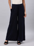 Souchii Women Blue Knitted Palazzos - Distacart