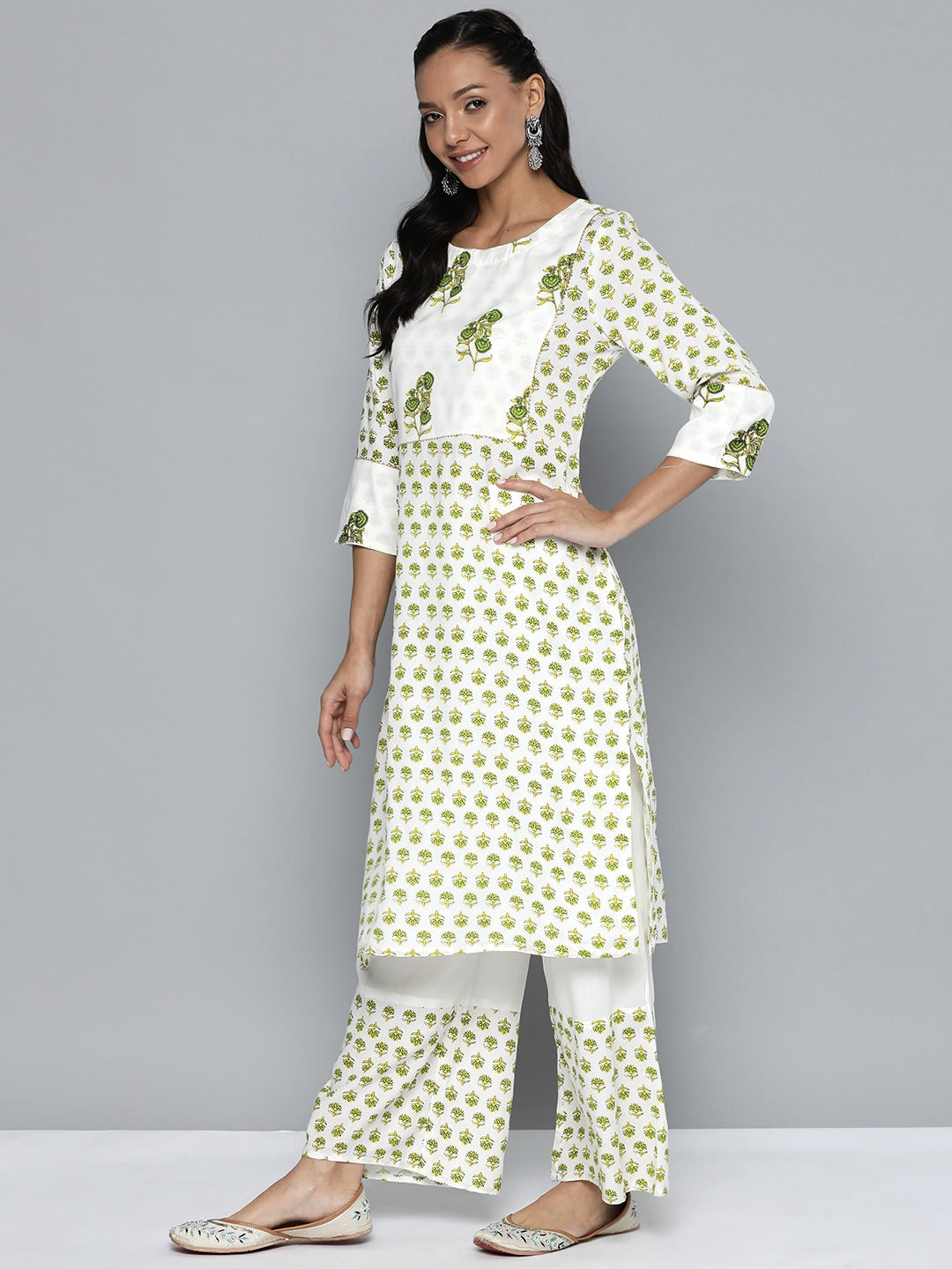 HERE&NOW Printed Regular Kurta with Palazzos