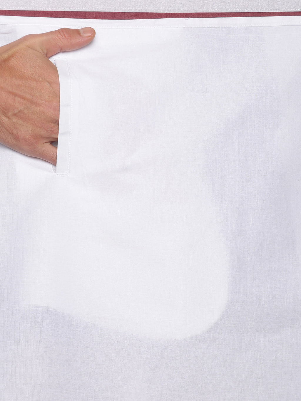 Sethukrishna Mens White Solid Cotton Readymade Dhoti - Distacart