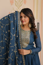 Joban Fashion Rama Georgette Sequence Embroidery Work Kurta Set - Distacart