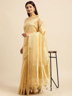 kasee Striped Zari Silk Cotton Chanderi Saree