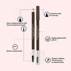 Miss Claire Waterproof Eyebrow Pencil With Mascara Brush - 02 Dark Brown - Distacart
