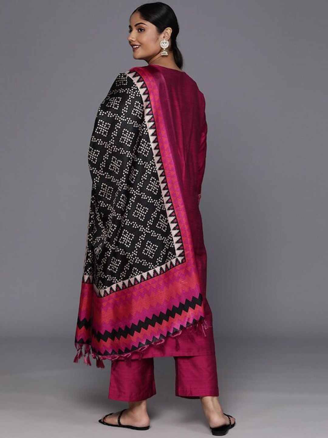 Sztori Plus Size Yoke Design Regular Patchwork Kurta With Trousers & Dupatta - Distacart