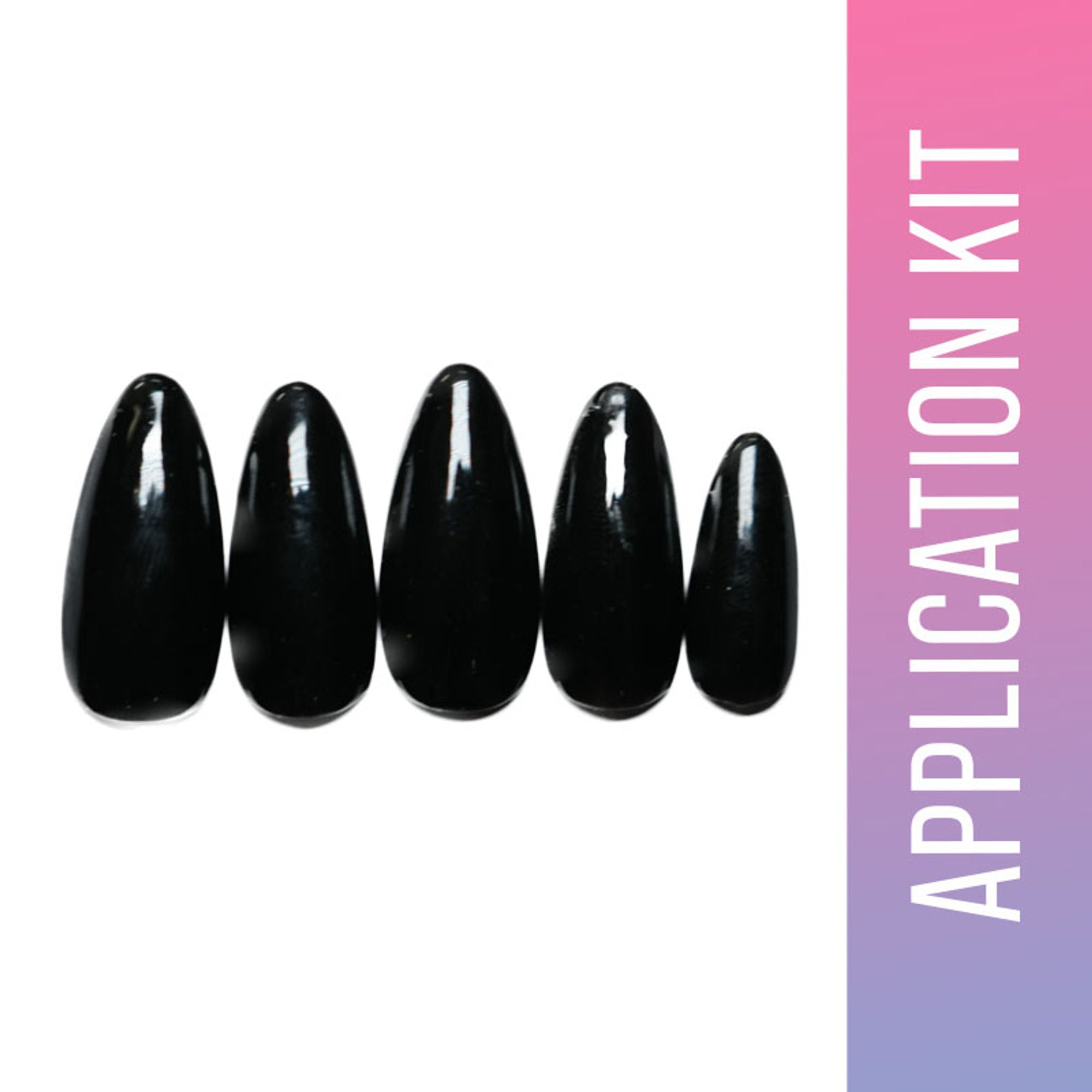 SOEZI Black Beauty Reusable Press On Nails - Application Kit