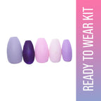 SOEZI Shades Of Purple Reusable Press On Nails - Ready To Wear Kit